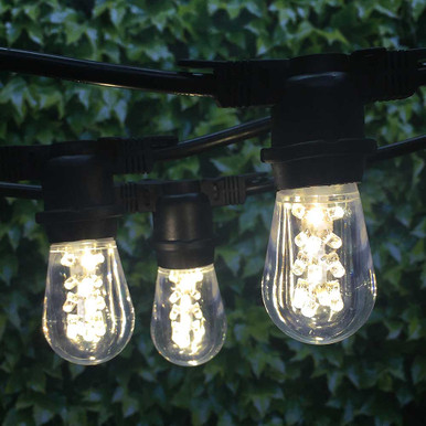 Outdoor String Lights, 48'-330' Black & S14 Clear Bulb