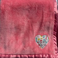 Coral Fleece with Pastel Applique heart