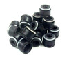 Schnitz Racing Schnitz Valve Seal 5mm, close-up view of black rubber valve seals with silver bands arranged in a pile. Schnitz Racing Schnitz Valve Seal 5mm, close-up view of black rubber valve seals with silver bands arranged in a pile.