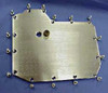 FBG Oil Pan Suzuki GS1100-GS1150, metal engine oil pan with mounting bolts for motorcycle engine oil circulation.