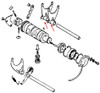 Suzuki OEM Small Shift Fork GS1100-GS1150, detailed exploded view of motorcycle transmission component.