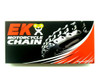 EK Chain 630 Drag, motorcycle chain packaging with a close-up image of the chain and branding elements.