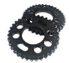 APE Adjustable Cam Sprockets Suzuki GSXR1100 (86-92) GSXR750 (88-89), set of black metal sprockets with multiple holes for adjustable timing.