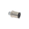 Schnitz Racing Schnitz Air Fitting Straight 1/8" NPT x 3/8" Line, metal pneumatic air fitting with threaded and rubber seal for automotive or industrial air hose connections.