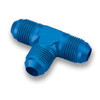 Schnitz Racing Schnitz Fitting Tee -4an Male Blue, close-up image of a blue aluminum T-shaped fitting with male AN4 connectors on each end.