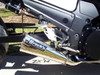 Brocks Performance Brocks Alien Head 2 Full Exhaust 14" Muffler Kawasaki ZX14R (12-25), motorcycle exhaust system with chrome finish and branding visible on the muffler.