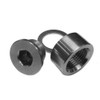Koso O2 Sensor Bung and Plug Kit, metal sensor bung and rubber sealing ring for automotive exhaust systems.