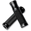 Driven D3 Grips, black textured motorcycle handlebar grips with ergonomic design for enhanced grip and control. Driven D3 Grips, black textured motorcycle handlebar grips with ergonomic design for enhanced grip and control.
