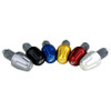 Driven Bar Ends V1, set of colorful metal bar ends with gray rubber grips for bike handlebars. Driven Bar Ends V1, set of colorful metal bar ends with gray rubber grips for bike handlebars.