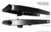 DME Aluminum Swingarm Suzuki Hayabusa 08-20, image showing gloss and semi-gloss powder coated finishes of the motorcycle swingarm.