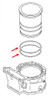 Kawasaki OEM Cylinder Sleeve O-Ring Kawasaki KLR650, technical illustration of engine parts including the cylinder sleeve, O-ring, and engine housing component.