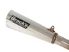 Brocks Performance Brocks Alien Head 2 Full Exhaust 14" Muffler Suzuki Hayabusa (99-22), close-up of the silver motorcycle exhaust muffler with black and white Brocks Performance logo.