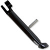 PSR Adjustable Kickstand Kawasaki ZX14 (06-19), black metal motorcycle kickstand with adjustable height mechanism.