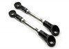 Brocks Performance Brocks Window Lowering Links Kawasaki ZX14R (06-25), black and silver motorcycle window lowering links with metal rods and black plastic ends.