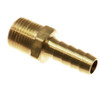 Schnitz Fitting Brass Barb 1/4" Male Pipe x 1/4" Fuel Line, close-up of a brass fitting used for connecting fuel lines with male pipe and barb fittings.