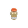 Schnitz Racing Schnitz Fitting Brass Quick Connect 1/8" NPT Male 3/8" Line, brass fitting with orange O-ring for quick connection and easy disconnection of fuel lines.