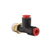 Brass Fitting Quick Connect Tee 1/4" NPT Male x 1/8" Line x 1/8" Line - Schnitz Racing