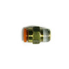 Schnitz Racing Schnitz Fitting Brass Quick Connect 1/8" NPT Male to 1/4" Line, close-up view of a brass quick connect fitting with threaded end and orange seal ring. Schnitz Racing Schnitz Fitting Brass Quick Connect 1/8" NPT Male to 1/4" Line, close-up view of a brass quick connect fitting with threaded end and orange seal ring.