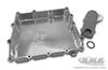 DME Low Profile Billet Oil Pan Kawasaki ZX10R 04-05, metallic oil pan with a sleek design and precision machining.