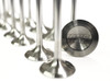 Vance & Hines Stainless Steel Exhaust Valves Kawasaki ZX14R (06-25), set of engine valves with a close-up view of one valve showing the Vance & Hines logo on the valve head.