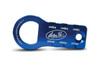 Motion Pro Spark Plug Gap Adjust Tool, blue metal tool with hole and measurement markings for spark plug gap setting.