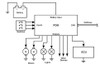 Motec PDM30 Power Distribution Module, electronic schematic diagram showing connections for battery, switches, motors, lights, ECU, and other devices. Motec PDM30 Power Distribution Module, electronic schematic diagram showing connections for battery, switches, motors, lights, ECU, and other devices.