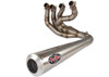 VooDoo Sidewinder Exhaust Suzuki GSX1300R Hayabusa (99-20), stainless steel motorcycle exhaust pipe with four outlets and VooDoo logo on the side.