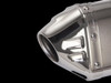 VooDoo Performance Series Slip On Exhaust for Suzuki GSXR models, close-up view of the chrome-finished motorcycle exhaust with mounting hardware, compatible with GSXR1000 (01-04), GSXR750 (00-03), GSXR600 (01-03). VooDoo Performance Series Slip On Exhaust for Suzuki GSXR models, close-up view of the chrome-finished motorcycle exhaust with mounting hardware, compatible with GSXR1000 (01-04), GSXR750 (00-03), GSXR600 (01-03).