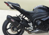 VooDoo Performance Series Slip On Exhaust Suzuki GSXR1000 (12-16), black motorcycle exhaust system installed on a sleek black bike.