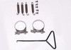 VooDoo Performance Series Slip On Exhaust Yamaha YZF-R1 (09-14), image showing installation accessories including springs, clamps, screws, and a wrench.