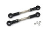 Brocks Performance Brocks Window Lowering Link Kawasaki Ninja H2/R, Ninja H2 SX / SE /SE+ and Z H2, black and silver motorcycle part with mounting hardware.