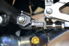 Brock's Performance Brocks Window Lowering Link for Suzuki GSXR1000, GSXR1000R, GSXR600/750 motorcycle, close-up view of the motorcycle part installed on the bike. Brock's Performance Brocks Window Lowering Link for Suzuki GSXR1000, GSXR1000R, GSXR600/750 motorcycle, close-up view of the motorcycle part installed on the bike.