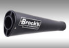 Brocks Performance Brocks Alien Head Full Exhaust 14" Muffler Black Kawasaki ZX14 (06-11), image of a black motorcycle exhaust muffler with Brock's Performance logo on it.