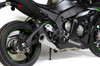 Brocks Performance Brocks Alien Head 2 Full Exhaust 14" Muffler for Kawasaki ZX10R (16-20), motorcycle side view showing the exhaust pipe and rear wheel.