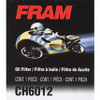 Fram Oil Filter, product packaging with a motorbike and rider illustration and product code CH6012