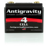 Antigravity 4 Cell Lithium Battery, black rectangular high-power lightweight lithium battery with labeling and red design elements.
