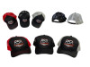 Ryan Schnitz Racing Snap Back Hat, collection of black and red baseball caps with racing logo and mesh back design.