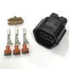 Ryan Schnitz Racing RSR Connector Kit, 3 Way Socket SSD, automotive electrical connector with black housing and metal terminals with orange rubber seals for secure electrical connections.