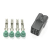 Ryan Schnitz Racing RSR Connector Kit, 4 Way Socket HM - Electrical connector with four pins and green rubber seals for secure connections. Ryan Schnitz Racing RSR Connector Kit, 4 Way Socket HM - Electrical connector with four pins and green rubber seals for secure connections.