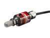 Dynojet Quick Shifter Sensor, Dual Contact, close-up of the electronic sensor with black cable and metallic body with red and black branding.