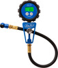 Motion Pro Digital Tire Pressure Gauge 0-60 psi, digital tire pressure gauge with black and blue design and a green display screen.