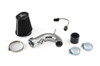 Sprint Filter Sprint Air Filter Water-Resistant Short Ram Air Intake Kit P08 F1-85 Honda Monkey (18-19), image of a water-resistant short ram air intake kit components including a black air filter, silver intake pipe, various clamps, and mounting accessories.