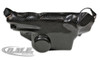 DME Carbon Fiber Lower Engine Restraint, motorcycle engine diaper for Suzuki Hayabusa 99-20, made of lightweight carbon fiber with mounting strap and sleek design.