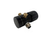 MPS Adjustable Air Pressure Regulator, black cylindrical device with brass fittings and control knob for regulating air pressure.