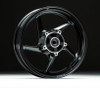 VooDoo Sniper Front Wheel Suzuki GSXR1000 2003-2004, black alloy motorcycle wheel with three spokes for enhanced performance.