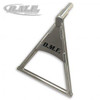 DME Motorcycle Triangle Stand, a stainless steel stand designed to support and stabilize motorcycles during maintenance or parking. DME Motorcycle Triangle Stand, a stainless steel stand designed to support and stabilize motorcycles during maintenance or parking.