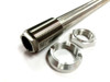 Ironless Innovations Titanium Swingarm Pivot Axle, Suzuki Hayabusa (99-25), high-strength titanium motorcycle swingarm pivot axle with matching nuts for Suzuki Hayabusa models.