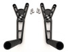 VooDoo Voodoo Rearsets, Grudge, Suzuki Hayabusa (99-25) black motorcycle rearsets with footpegs and mounting hardware.