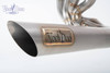VooDoo Big Tube Sidewinder Exhaust for Kawasaki ZX-14R (06-25), close-up view of the metallic exhaust pipe with VooDoo branding.