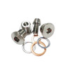 Ironless Innovations Titanium Oil Galley Plug Kit Suzuki Hayabusa (99-26), GSXR1000 (01-04), stainless steel plugs with copper and steel washers, for motorcycle engine oil system maintenance.